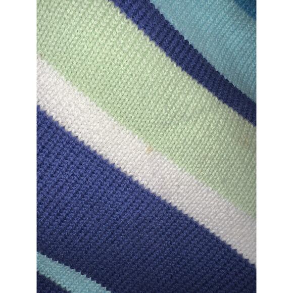 Eddie Bauer womens striped blue green knit sweater vest sleeveless womens XL - Picture 4 of 4